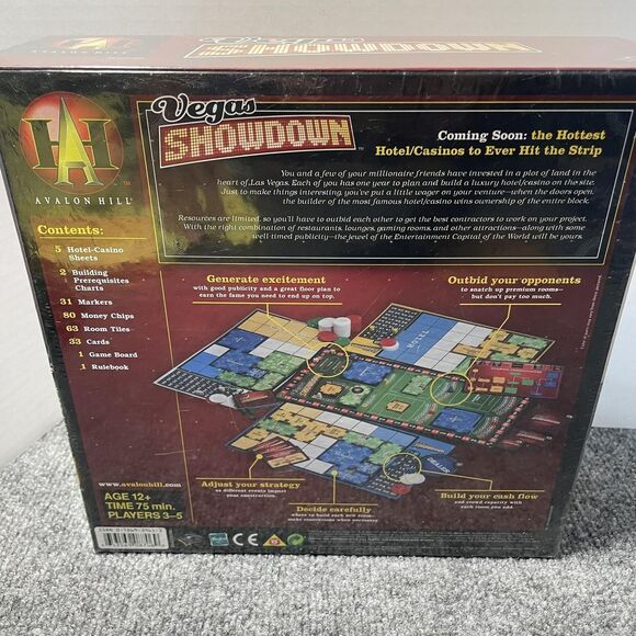 Vegas Showdown Board Game Avalon Hill Strategy New Sealed Bidding 3-5 Players - Picture 5 of 7
